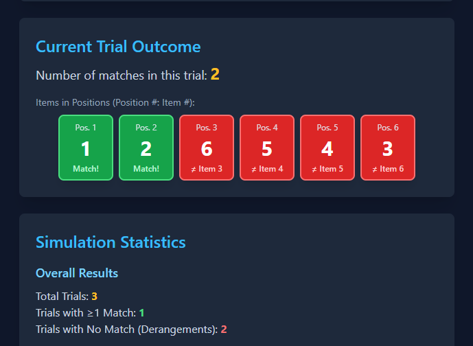 De Montmort's Matching Problem Simulator thumbnail